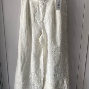 Elie Tahari Cream Wide-Leg Pants